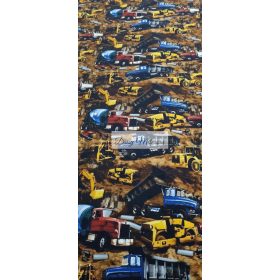 Sötétbarna alapon munkagépek jersey