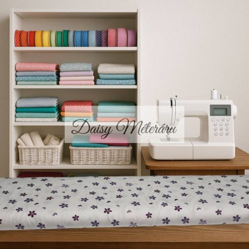 Purple Flowers Elastic Cotton Jersey