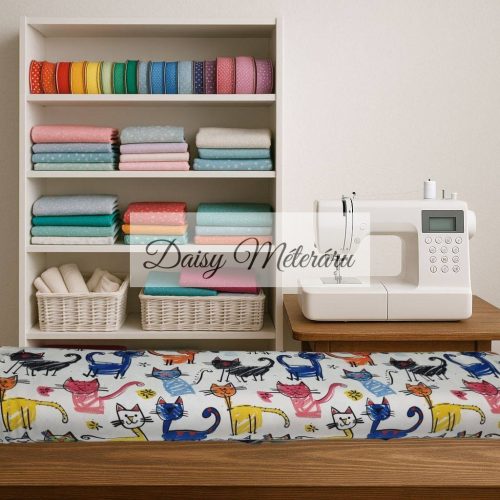 Cats Elastic cotton jersey