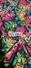 Colorful palm leaves with butterflies French Terry