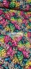 Colorful palm leaves with butterflies French Terry