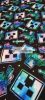 Minecraft fej lilás-kék Soft Shell